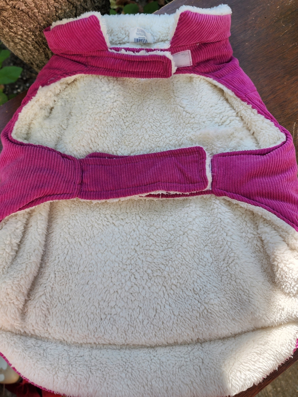 Magenta Pink Corduroy Dog Vest Coat Warm Sherpa Lined Pet Jacket Size [XL]